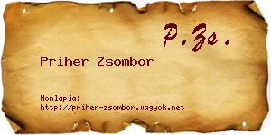 Priher Zsombor névjegykártya